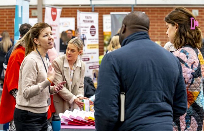 Talking to people at expo