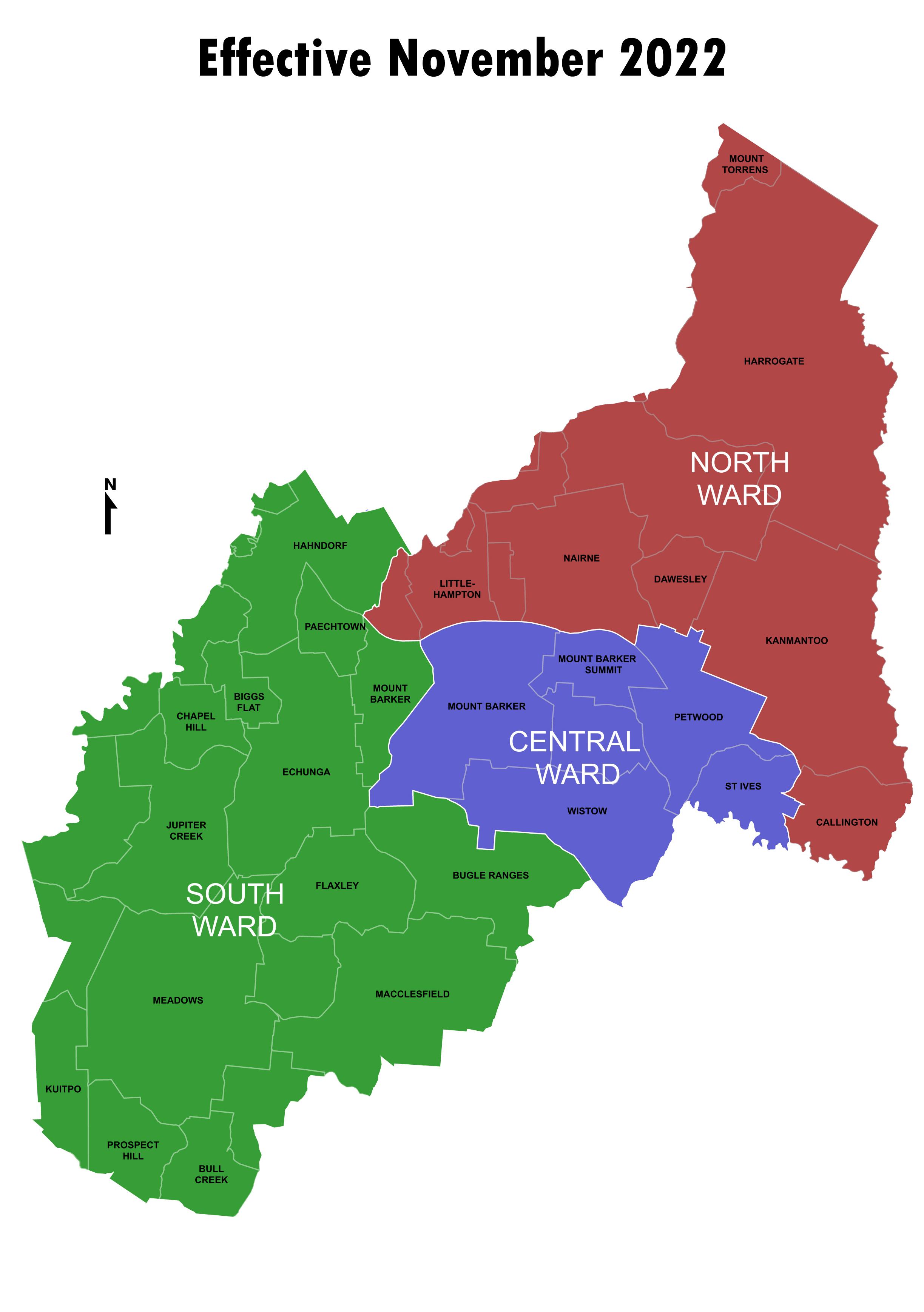 Council Ward Map effective November 2022
