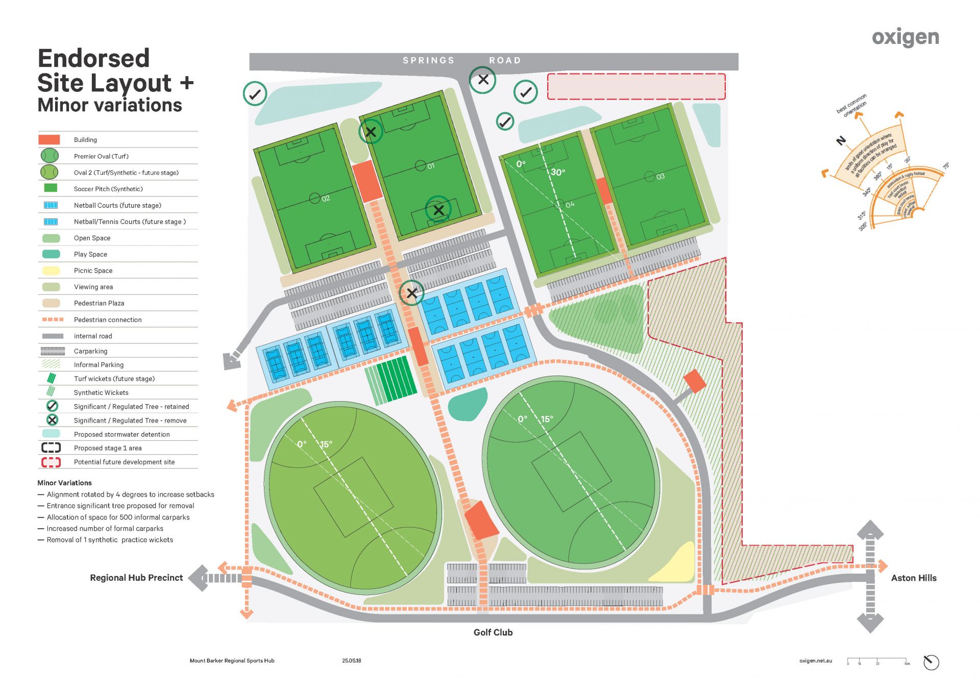 Regional Sports Hub Endorsed Site Layout with Minor Variations