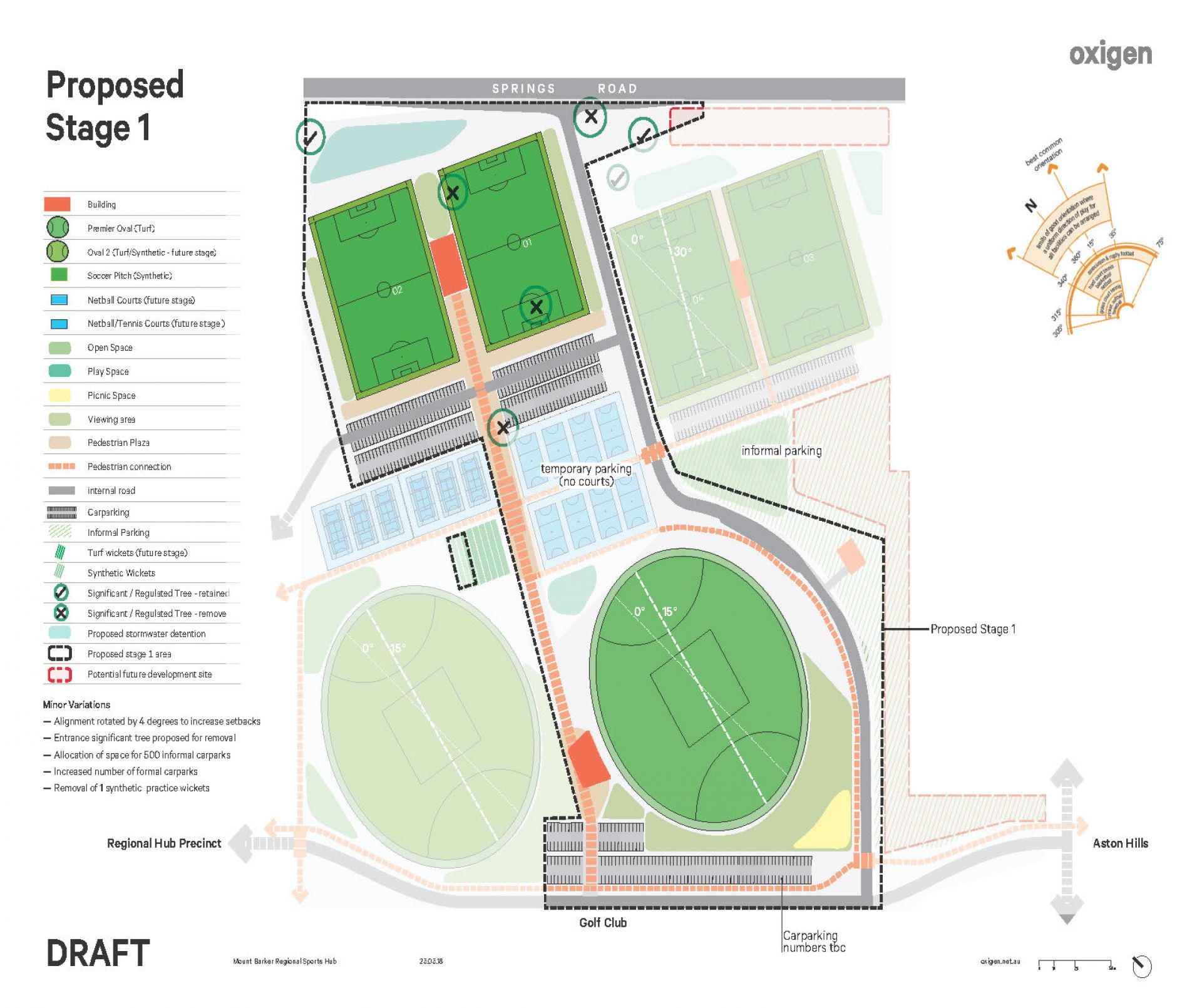 Regional Sports Hub Endorsed Site Layout with Minor Variations Stage 1