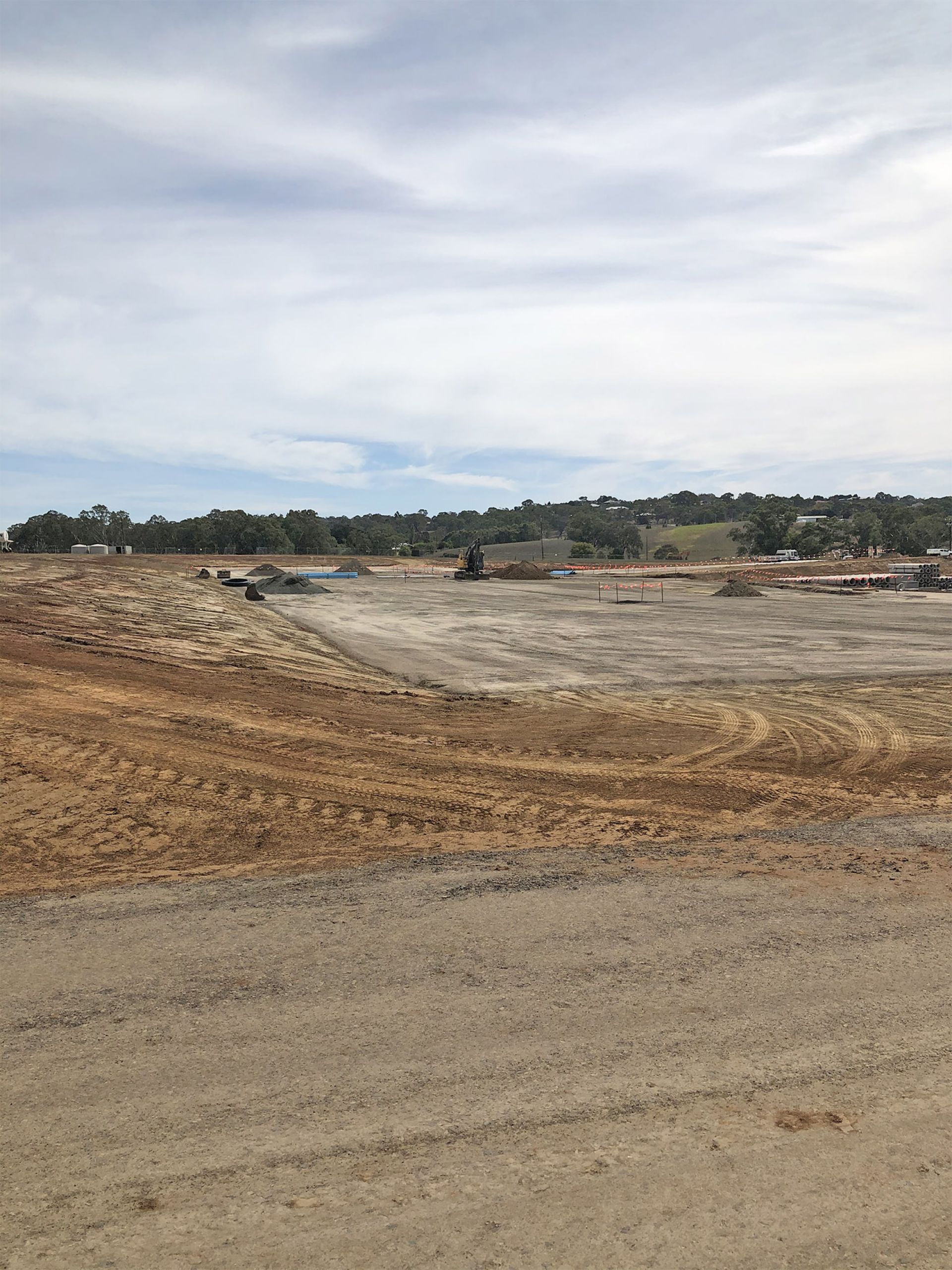 Lower car park -sub-surface services infrastructure being installed March 2020