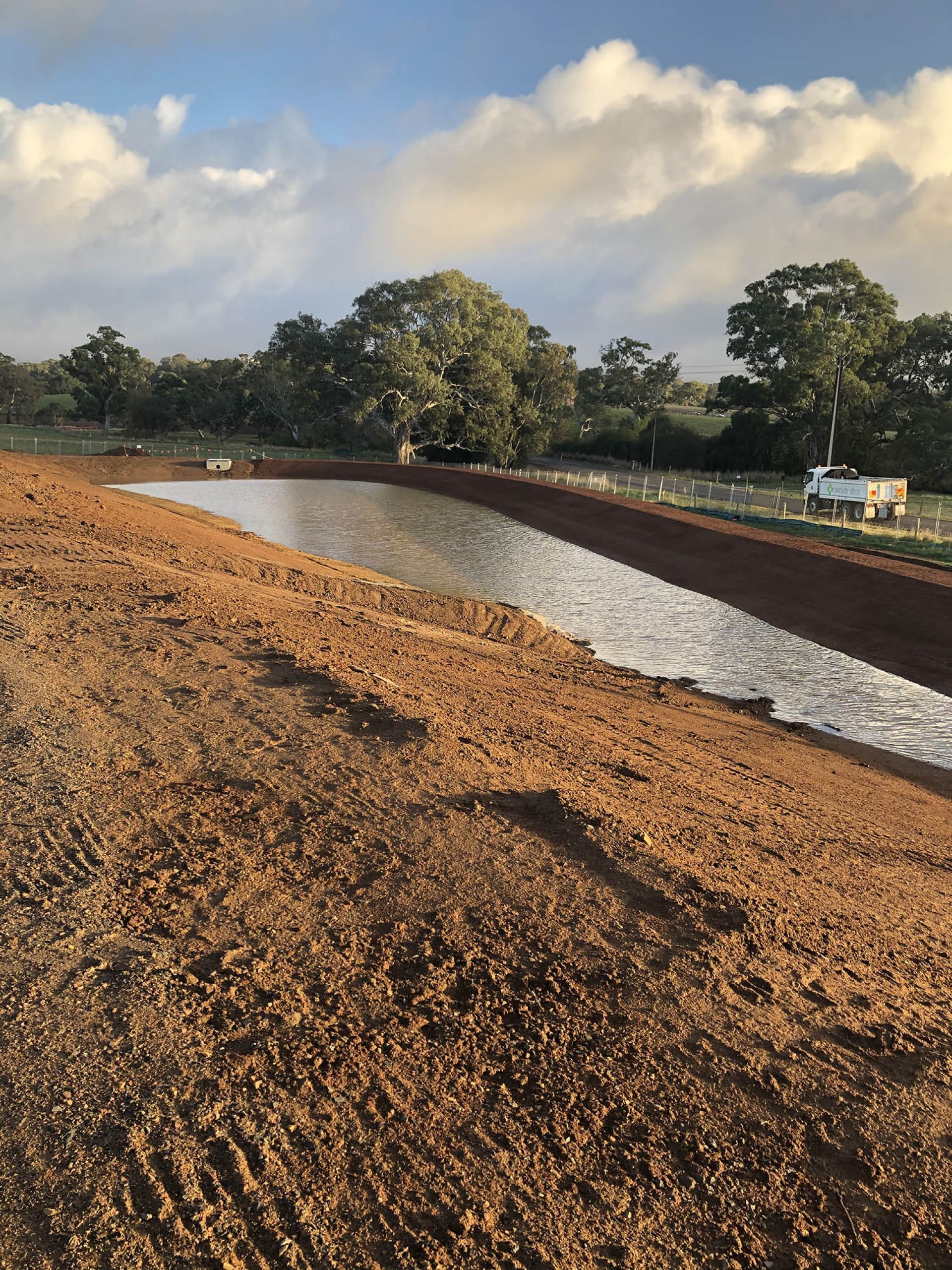 RSH stormwater detention basin April 2020