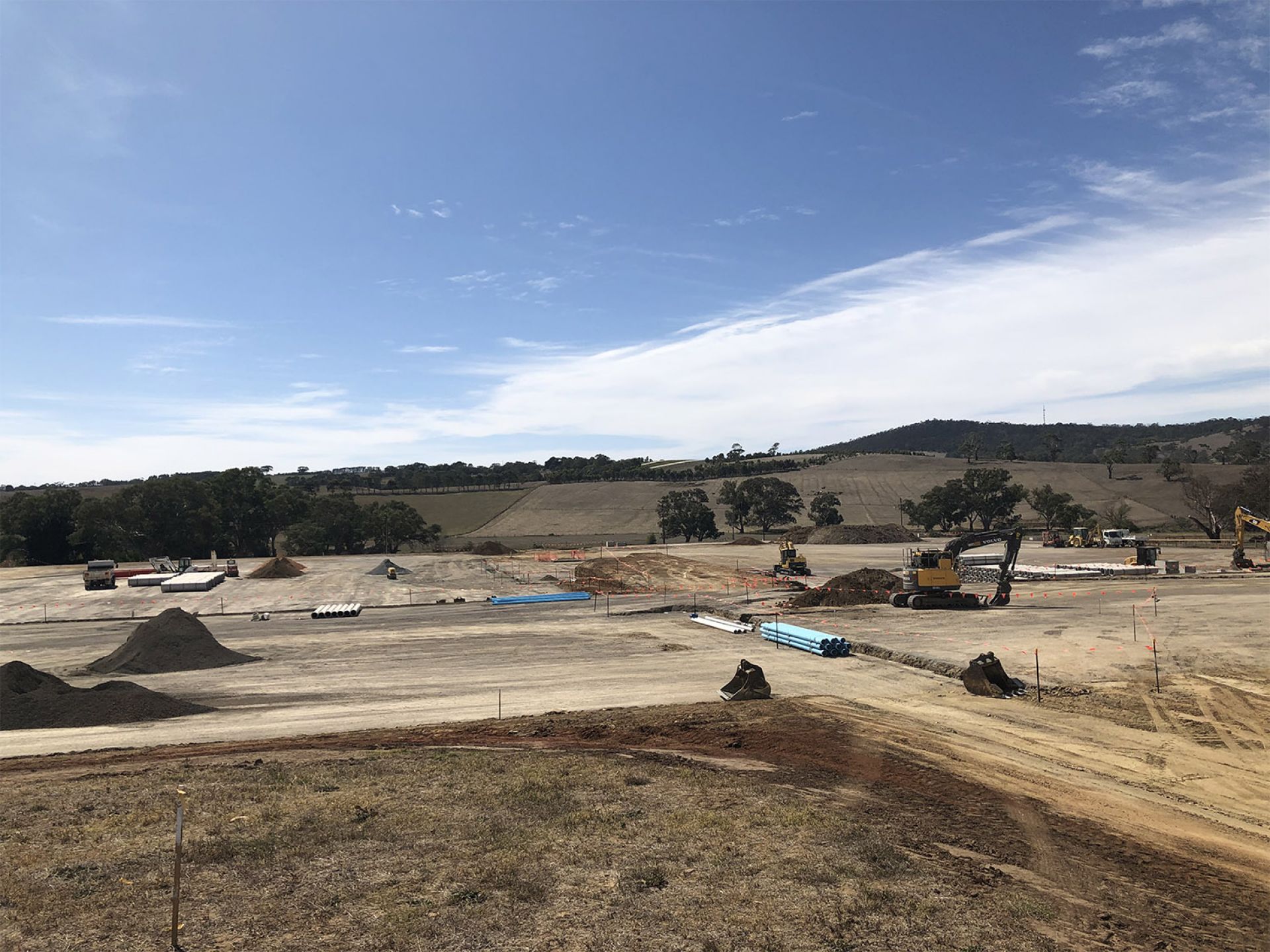 RSH Lower car park and soccer pitch 1 with sub-base down March 2020