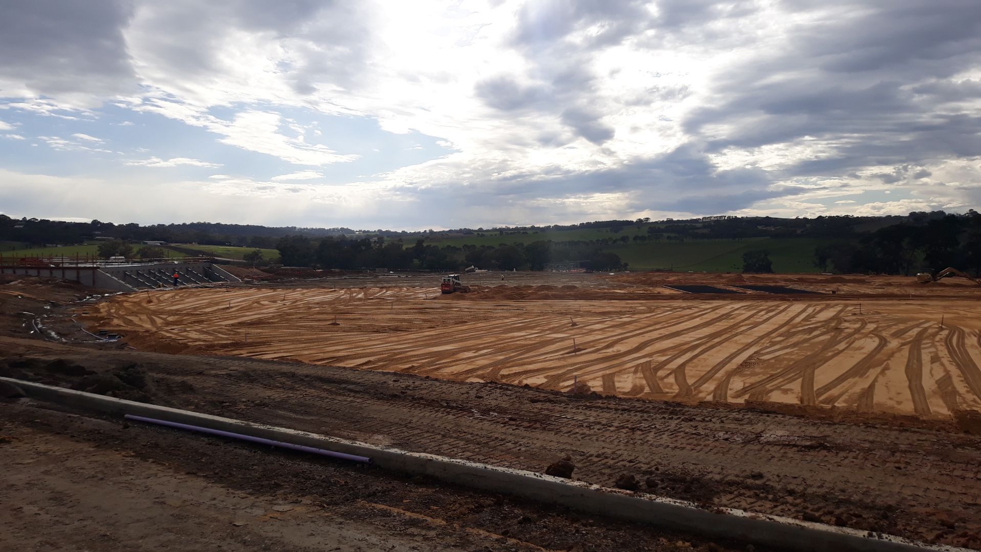 Premier oval preparation placement of turf growing medium