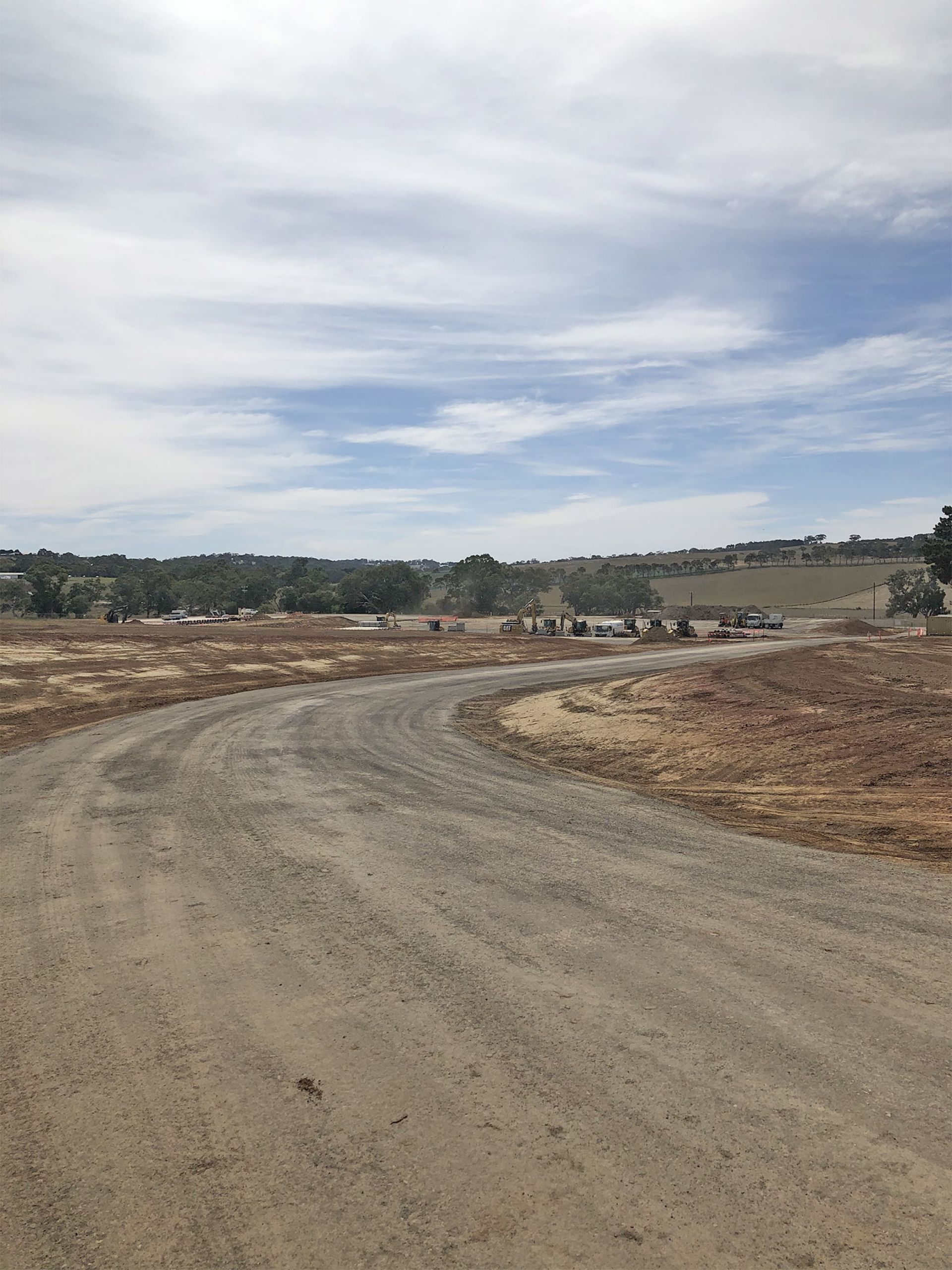 RSH Internal road - sub base - soccer facilities in background March 2020