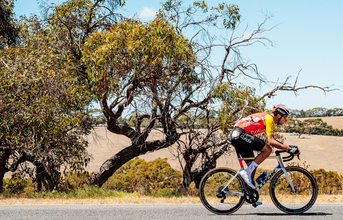 Tour Down Under man cycling in Hills