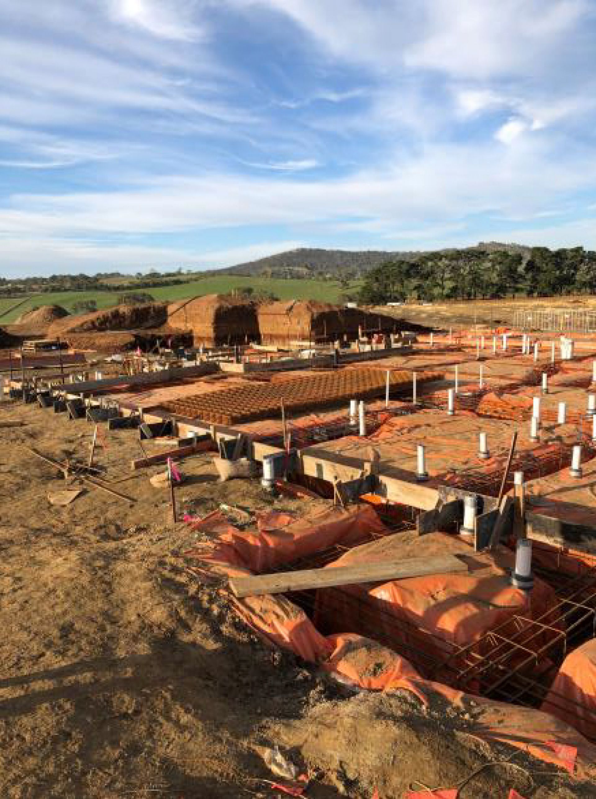 RSH Aussie rules-cricket building ground floor services and footings Early May 2020