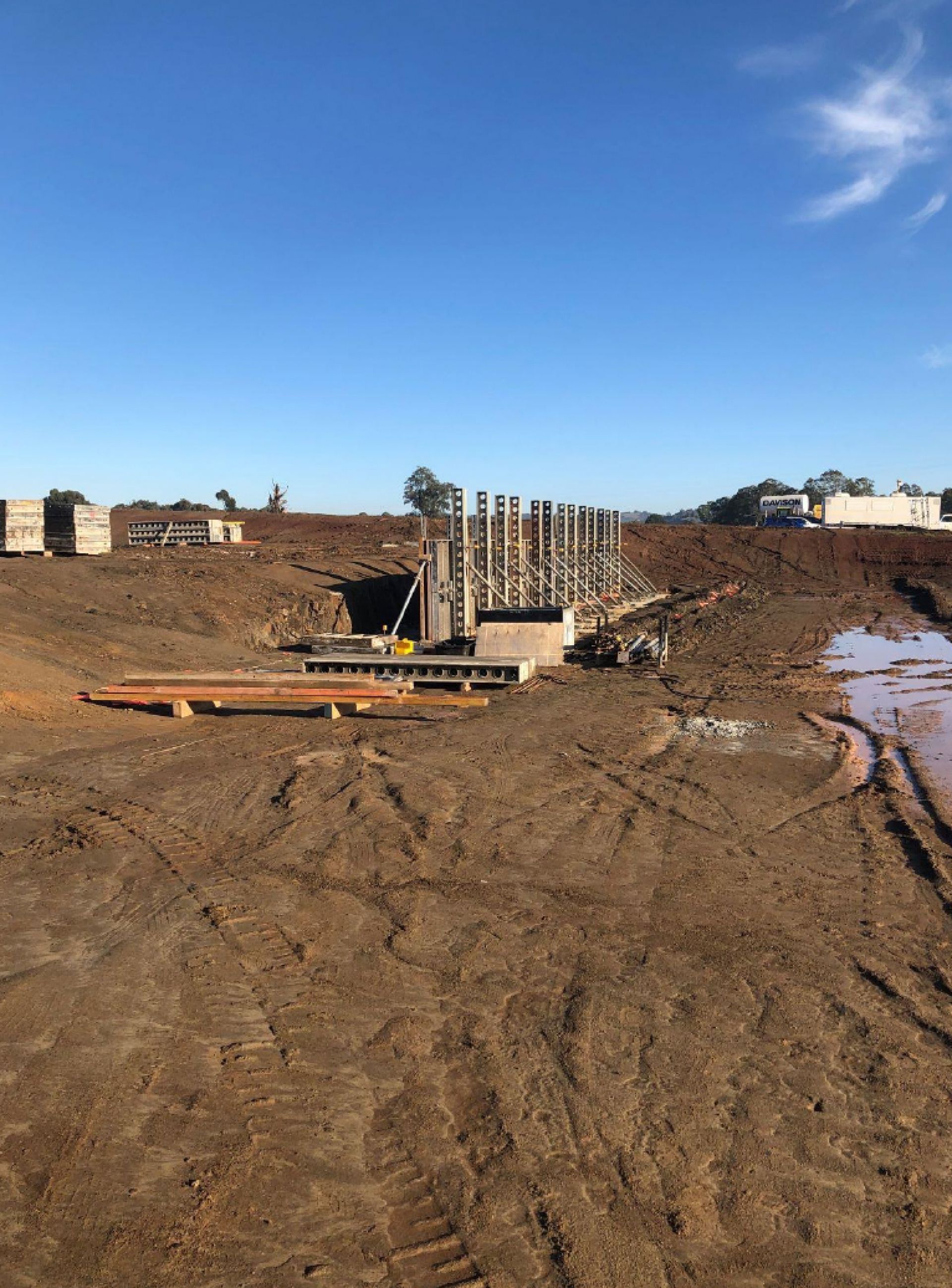 RSH Soccer pitch retaining wall Early May 2020
