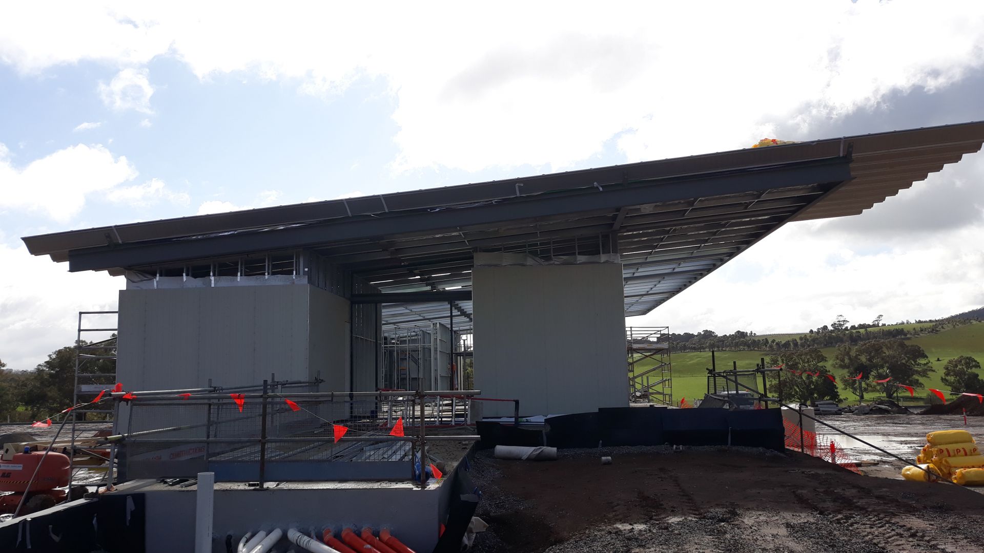 Building A Soccer Roofing Underway (side view) August 2020
