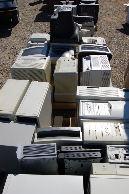 e-waste - pile of old computers