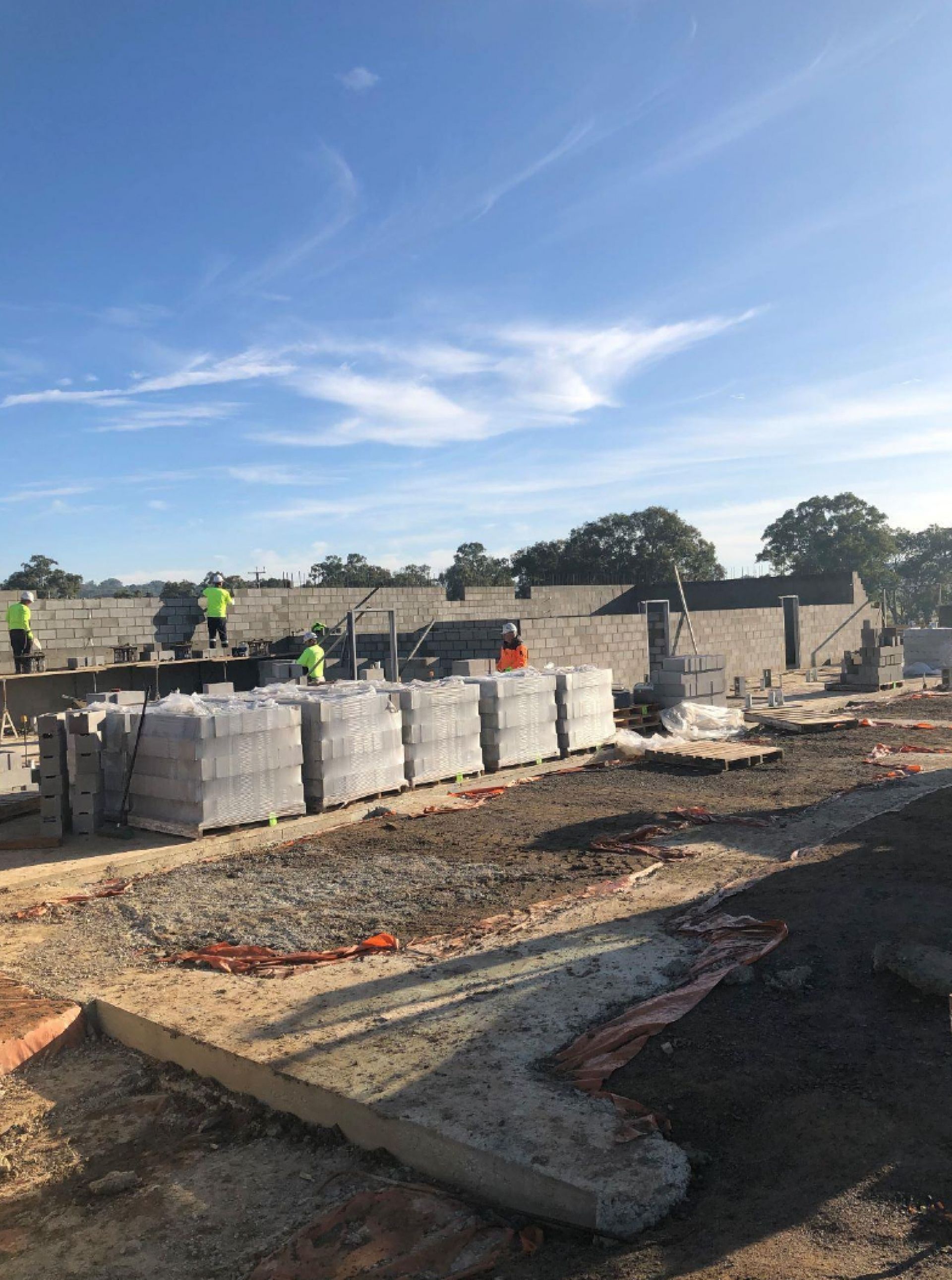RSH soccer building ground floor block work Early May 2020