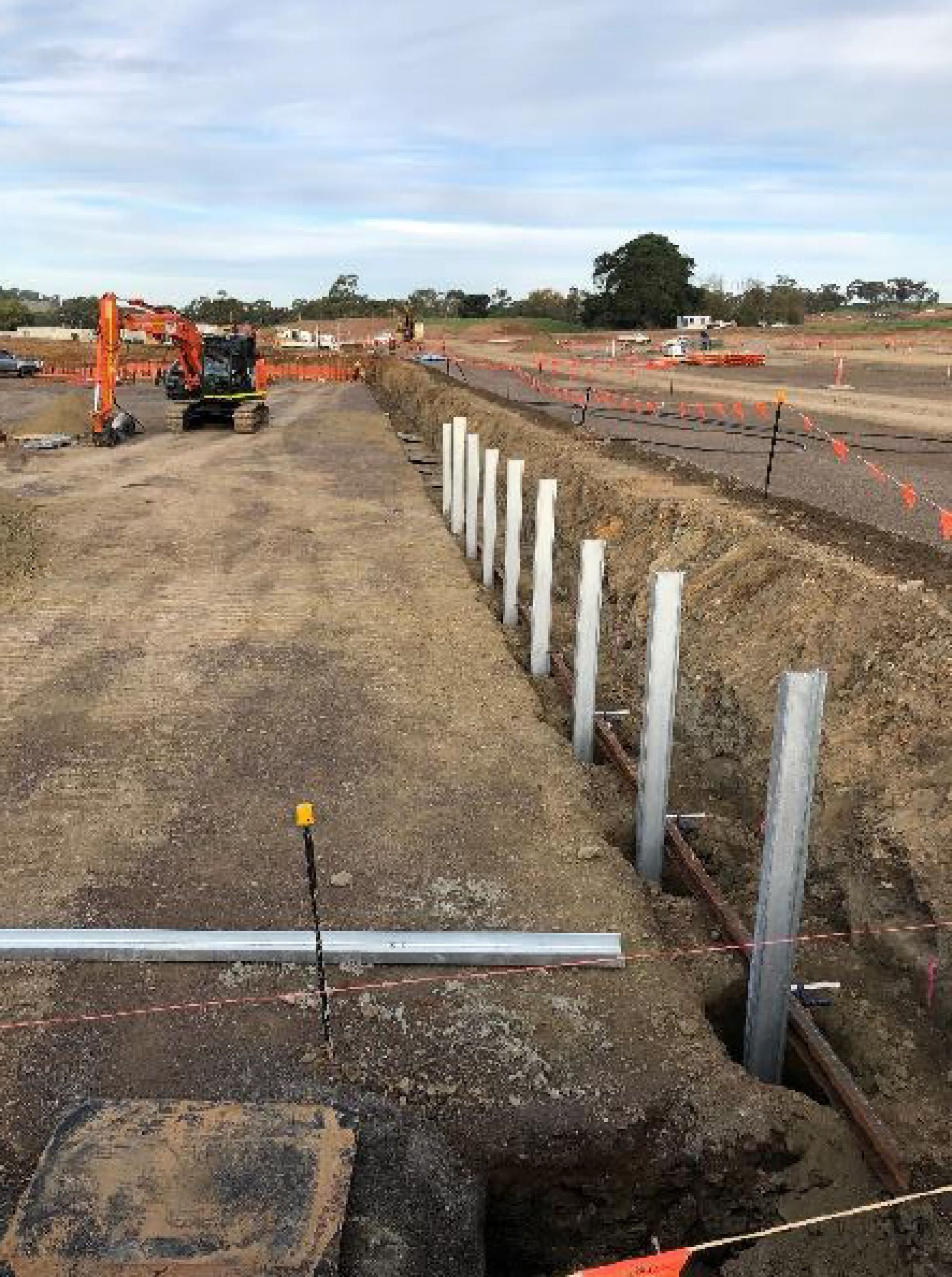 RSH lower carparksoccer pitch retaining walls under construction Early May 2020