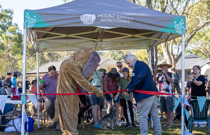 Woofside Road Dog Park opening ribbon cutting