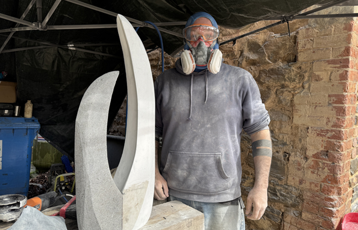 Glenn Hastings with sculpture