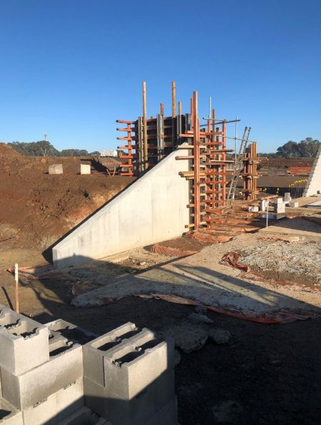 RSH soccer building - players race and plant room formwork Early May 2020